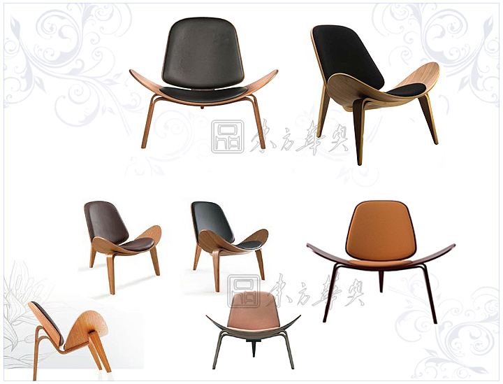 现代经典休闲椅|真皮休闲椅|办公家具|微笑椅|休闲椅|三足贝壳椅,休闲椅,弯板椅,设计师椅